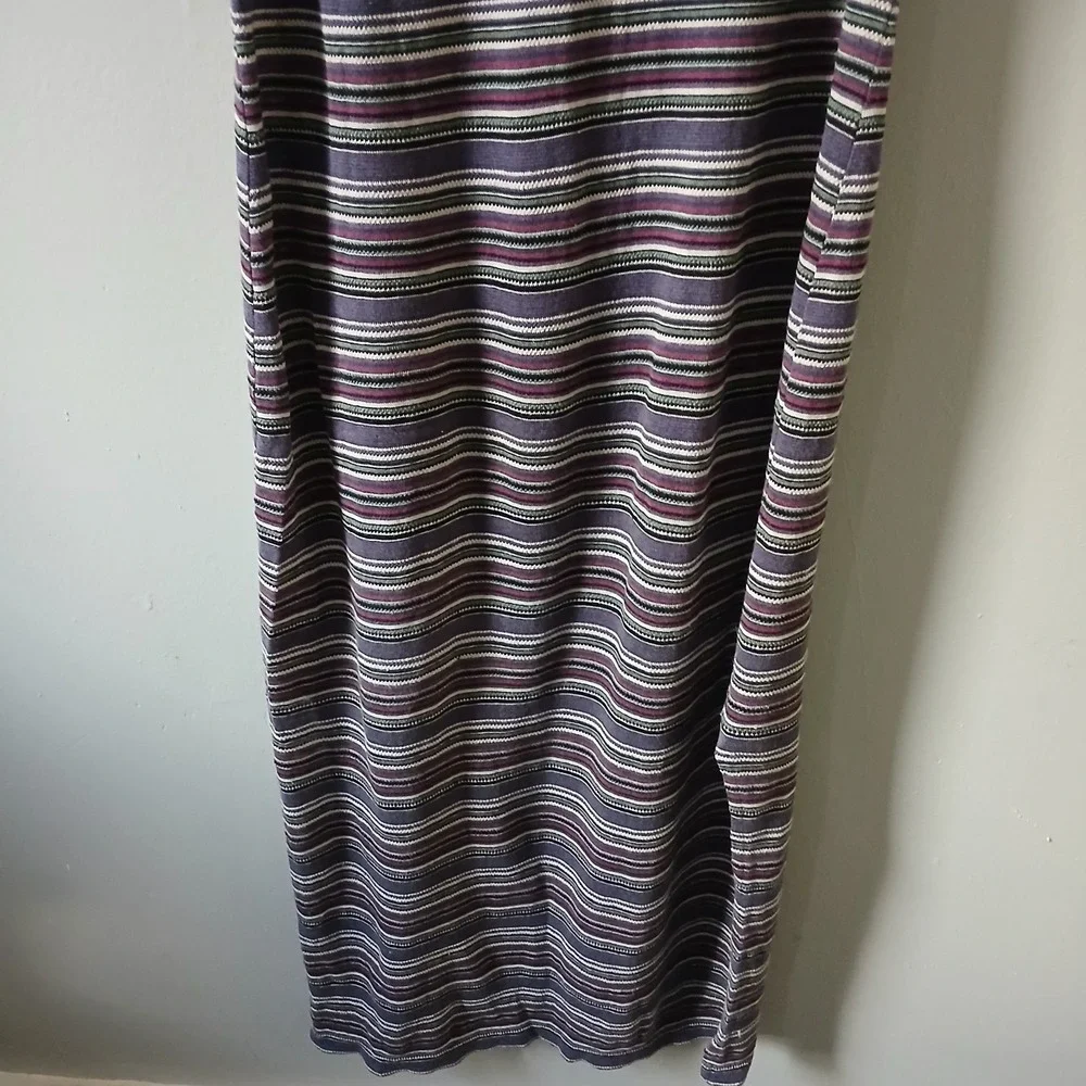 Embassy Row Women's Size S Vintage Maxi Dress Front Slit Sleeveless Striped Knit